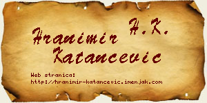Hranimir Katančević vizit kartica